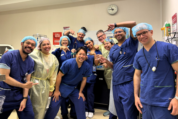 Yuto Shimamura with the Interventional Endoscopy team at Austin Health